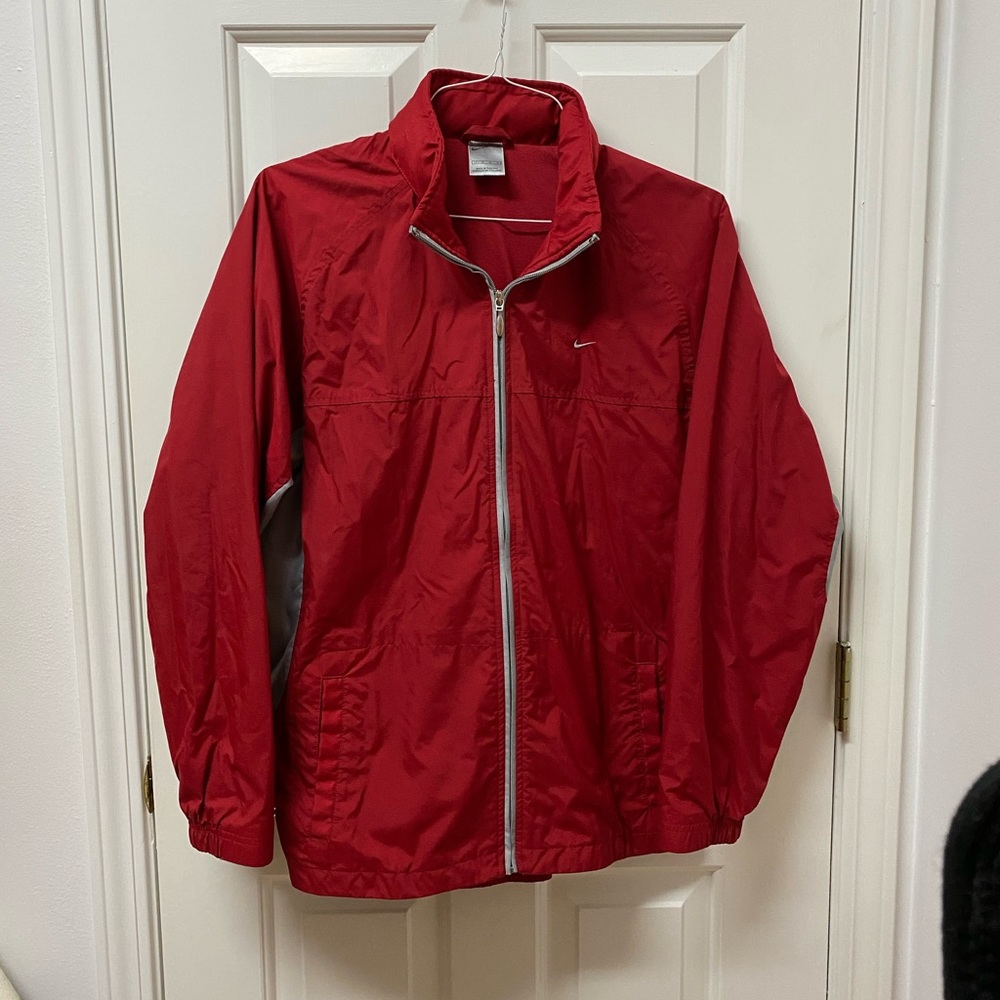 Nike Red Water Repellant Nike with Hidden Hood
